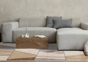 HomeRoots 5' Modern White and Black Geometric Area Rug - Durable, Stain-Resistant, Cozy Comfort for Any Room 5' X 8' 660046