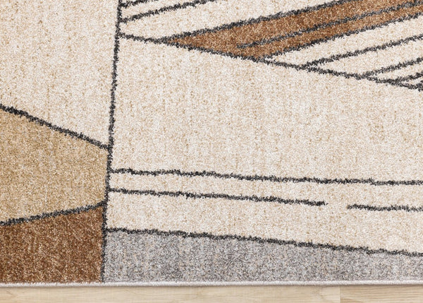 HomeRoots 5' Modern White and Black Geometric Area Rug - Durable, Stain-Resistant, Cozy Comfort for Any Room 8' X 11' 660047