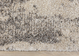 HomeRoots 5' Cream and Brown Abstract Area Rug - Modern, Plush, Stain-Resistant Design for Cozy Living Spaces 5' X 8' 660048