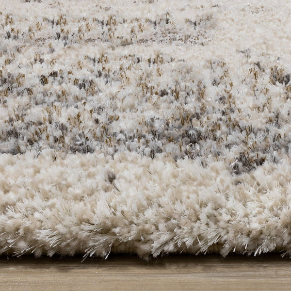 HomeRoots 5' Cream and Brown Abstract Area Rug - Modern, Plush, Stain-Resistant Design for Cozy Living Spaces 5' X 8' 660048