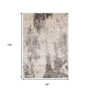 HomeRoots 8' Cream and Brown Abstract Area Rug – Stylish, Durable Design for Comfort in Any Living Space 8' X 11' 660049
