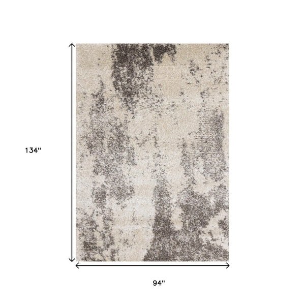 HomeRoots 8' Cream and Brown Abstract Area Rug – Stylish, Durable Design for Comfort in Any Living Space 8' X 11' 660049
