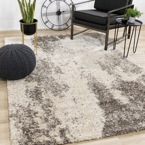 HomeRoots 8' Cream and Brown Abstract Area Rug – Stylish, Durable Design for Comfort in Any Living Space 8' X 11' 660049