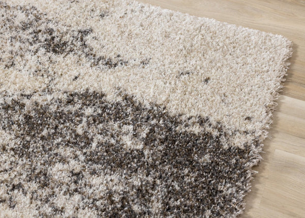 HomeRoots 8' Cream and Brown Abstract Area Rug – Stylish, Durable Design for Comfort in Any Living Space 8' X 11' 660049