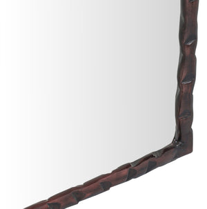 Meridian Furniture Hammer Forged Iron Wall Mirror Handcrafted Antique Frame for Entryway or Living Room Decor Brown 24 inches 66004Brown-M