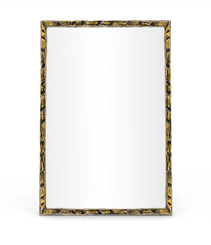 Meridian Furniture Hammer Forged Iron Wall Mirror Handcrafted Antique Frame for Entryway or Living Room Decor Gold 24 inches 66004Gold-M