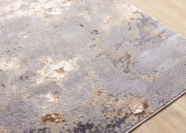 HomeRoots 8' Taupe Brown and Gray Abstract Area Rug - Modern Design, Durable, Stain-Resistant for High-Traffic Areas 8' X 11' 660051