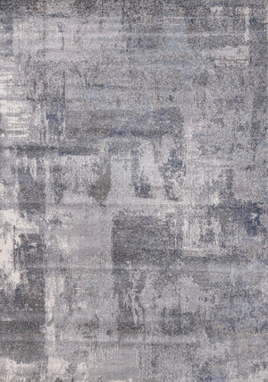 HomeRoots 5' Modern Gray and Ivory Abstract Area Rug - Soft, Stain-Resistant, Ideal for Busy Households 5' X 8' 660052