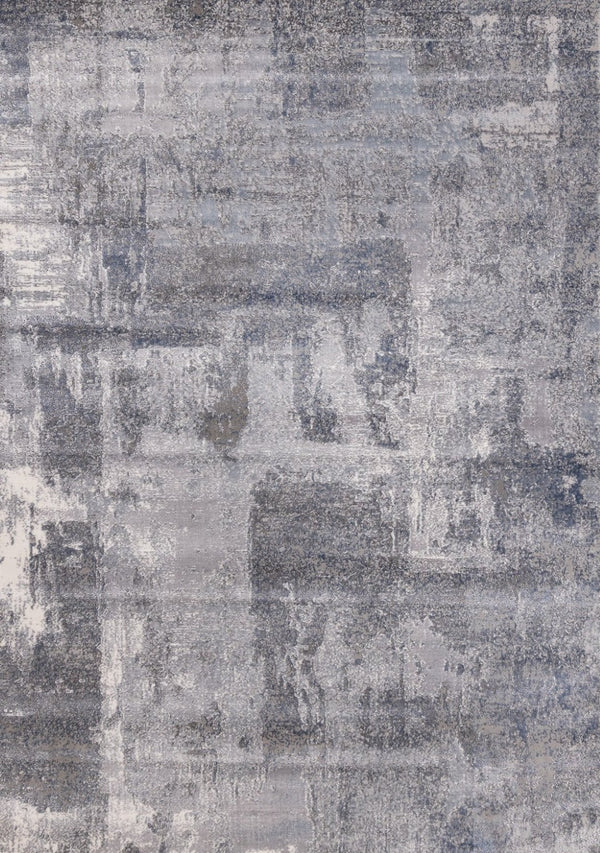 HomeRoots 5' Modern Gray and Ivory Abstract Area Rug - Soft, Stain-Resistant, Ideal for Busy Households 5' X 8' 660052
