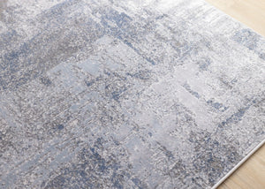 HomeRoots 5' Modern Gray and Ivory Abstract Area Rug - Soft, Stain-Resistant, Ideal for Busy Households 5' X 8' 660052