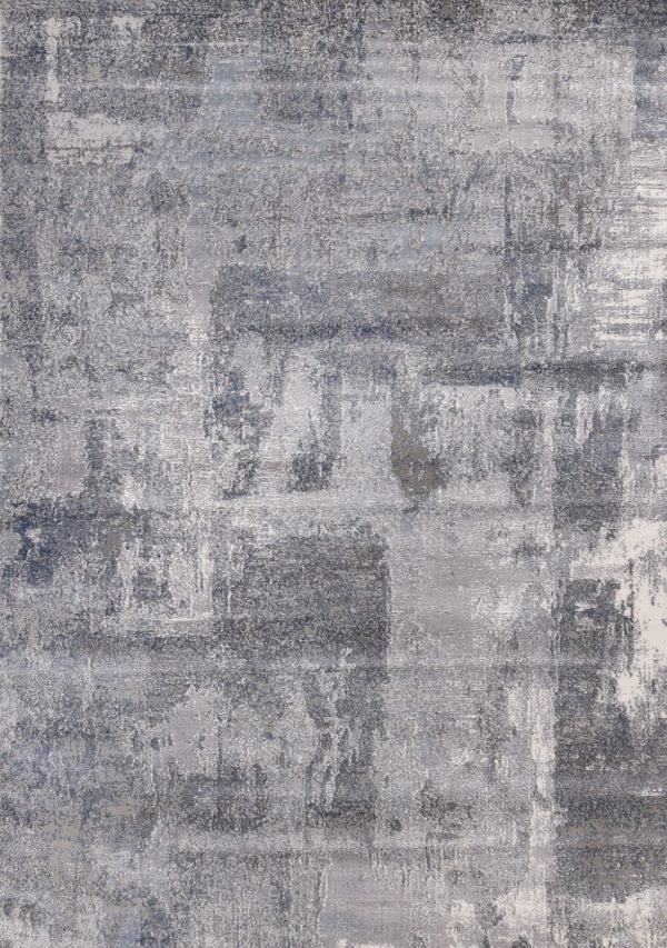 HomeRoots 8' Gray and Ivory Abstract Area Rug - Modern Design, Stain-Resistant, Ideal for High-Traffic Homes 8' X 11' 660053