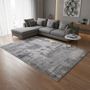 HomeRoots 8' Gray and Ivory Abstract Area Rug - Modern Design, Stain-Resistant, Ideal for High-Traffic Homes 8' X 11' 660053
