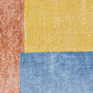 HomeRoots 8' Vibrant Yellow, Orange, and Blue Geometric Area Rug - Modern Design for Stylish Living Spaces 8' X 11' 660055