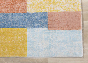 HomeRoots 8' Vibrant Yellow, Orange, and Blue Geometric Area Rug - Modern Design for Stylish Living Spaces 8' X 11' 660055