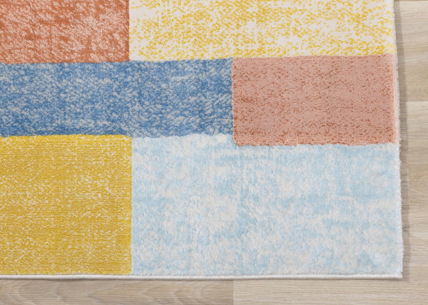 HomeRoots 8' Vibrant Yellow, Orange, and Blue Geometric Area Rug - Modern Design for Stylish Living Spaces 8' X 11' 660055