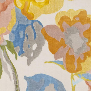 HomeRoots 8' Bright Botanical Leaves Area Rug in Yellow, Blue, and Pink - Durable, Soft, and Stylish Decor 8' X 11' 660057