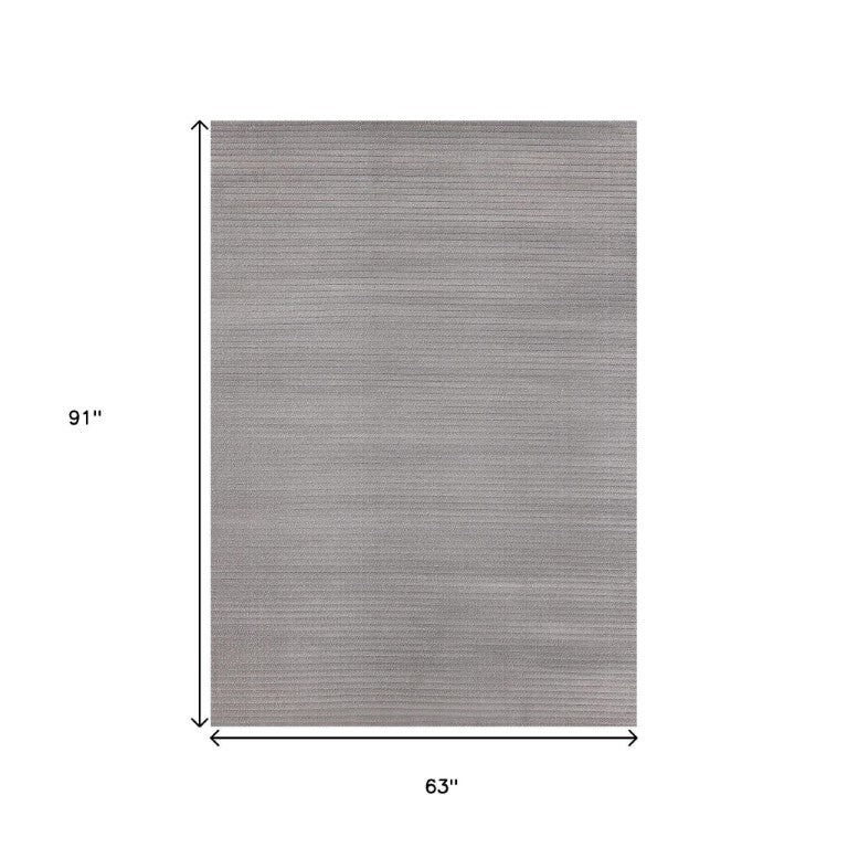 Gray Polypropylene Polyester Area Rug Stain Resistant Machine Woven for Living Dining Rooms
