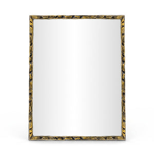 Meridian Furniture Hammer Forged Iron Wall Mirror Handcrafted Antique Frame for Entryway or Living Room Decor Gold 48 inches 66005Gold-M