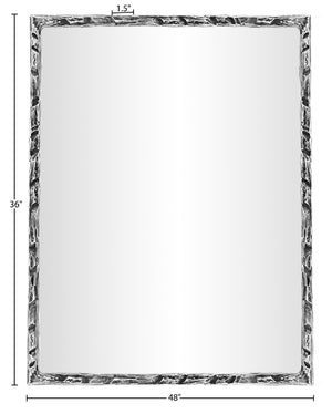 Meridian Furniture Hammer Forged Iron Wall Mirror Handcrafted Antique Frame for Entryway or Living Room Decor Silver 48 inches 66005Silver-M