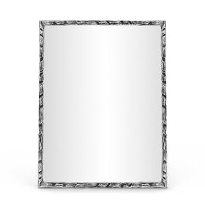 Meridian Furniture Hammer Forged Iron Wall Mirror Handcrafted Antique Frame for Entryway or Living Room Decor Silver 48 inches 66005Silver-M
