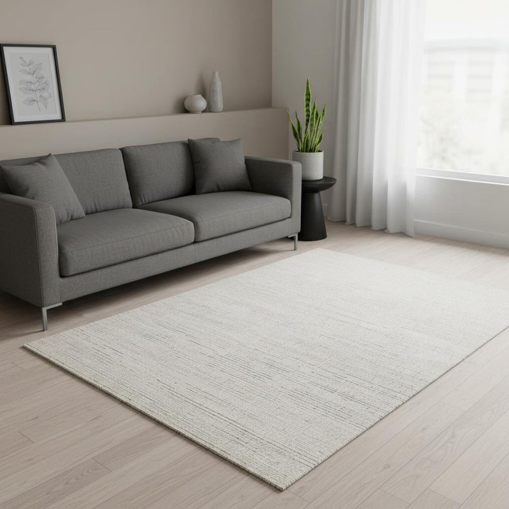 HomeRoots 5' Cream Area Rug - Modern, Durable Design for Homes with Kids and Pets, Easy Clean & Stylish Decor 5' X 8' 660061