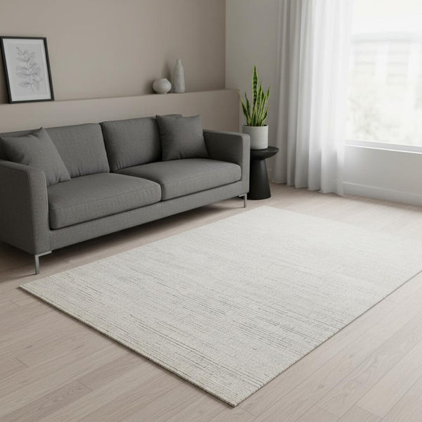HomeRoots 5' Cream Area Rug - Modern, Durable Design for Homes with Kids and Pets, Easy Clean & Stylish Decor 5' X 8' 660061
