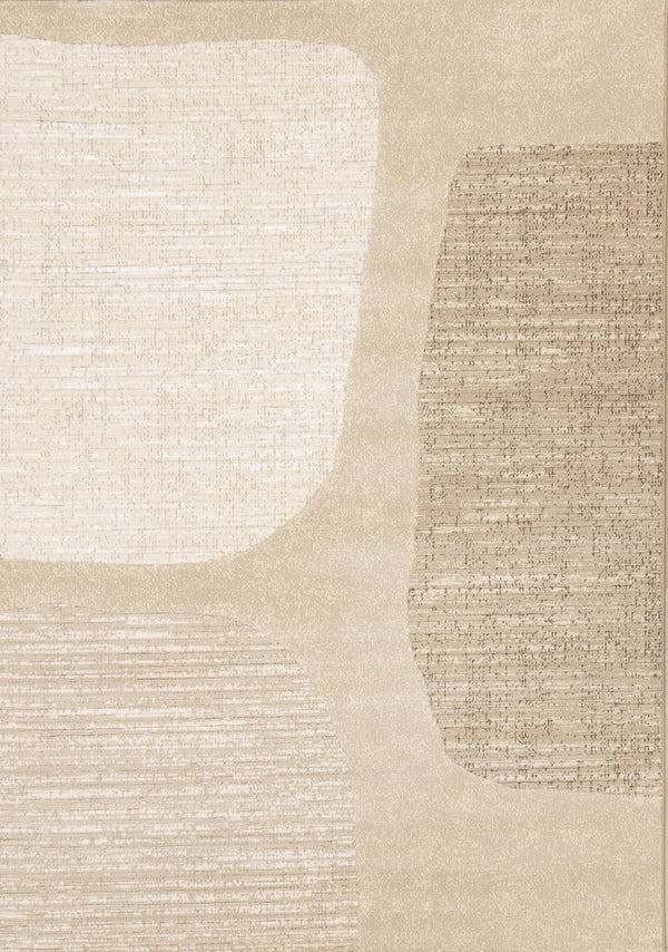 HomeRoots 5' Beige and Cream Abstract Area Rug - Modern, Durable, Stain-Resistant Design for Stylish Living Spaces 5' X 8' 660063
