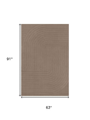 HomeRoots 5' Brown Area Rug – Modern, Durable, and Low-Maintenance Soft Texture for Stylish, Cozy Living Spaces 5' X 8' 660065