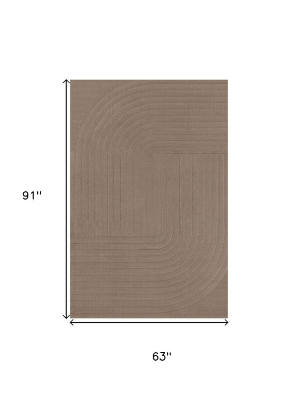 HomeRoots 5' Brown Area Rug – Modern, Durable, and Low-Maintenance Soft Texture for Stylish, Cozy Living Spaces 5' X 8' 660065