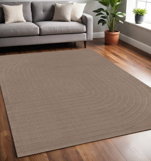 HomeRoots 5' Brown Area Rug – Modern, Durable, and Low-Maintenance Soft Texture for Stylish, Cozy Living Spaces 5' X 8' 660065