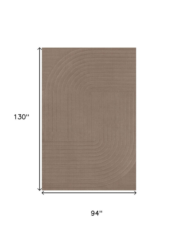 HomeRoots 8' Brown Area Rug - Modern, Durable, and Stain-Resistant Design for Cozy Living Spaces and High Traffic 8' X 11' 660066