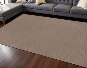 HomeRoots 8' Brown Area Rug - Modern, Durable, and Stain-Resistant Design for Cozy Living Spaces and High Traffic 8' X 11' 660066
