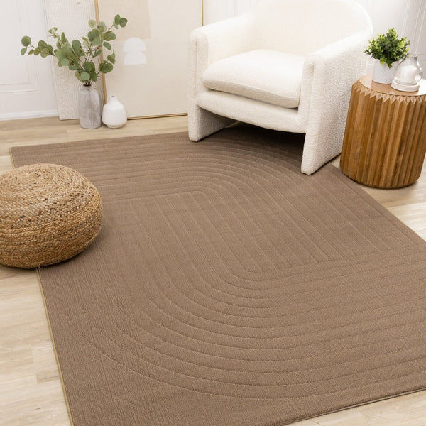 HomeRoots 8' Brown Area Rug - Modern, Durable, and Stain-Resistant Design for Cozy Living Spaces and High Traffic 8' X 11' 660066