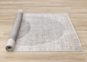 HomeRoots 8' Modern Gray and White Geometric Area Rug – Durable, Stain-Resistant Design for High-Traffic Spaces 8' X 11' 660068