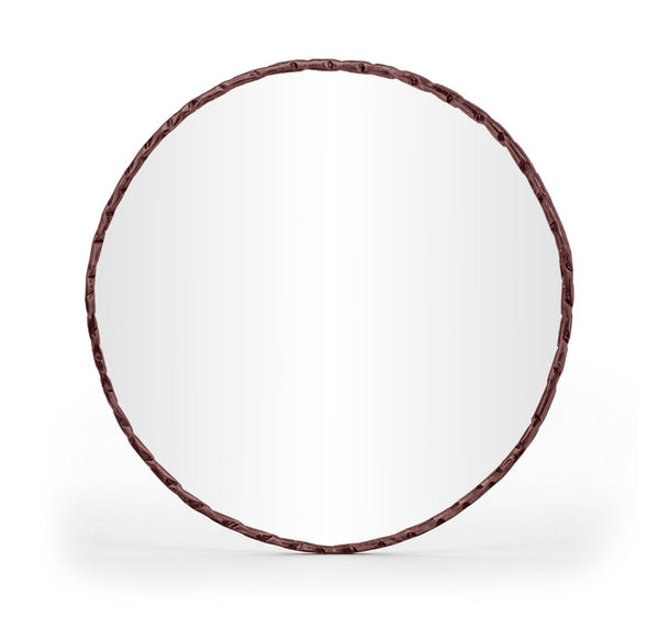 Meridian Furniture Hammer Forged Iron Wall Mirror Handcrafted Antique Frame for Entryway or Living Room Decor Brown 36 inches 66006Brown-M