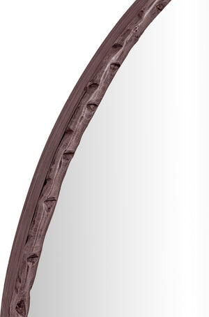 Meridian Furniture Hammer Forged Iron Wall Mirror Handcrafted Antique Frame for Entryway or Living Room Decor Brown 36 inches 66006Brown-M