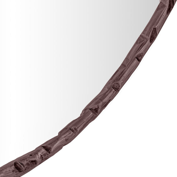 Meridian Furniture Hammer Forged Iron Wall Mirror Handcrafted Antique Frame for Entryway or Living Room Decor Brown 36 inches 66006Brown-M