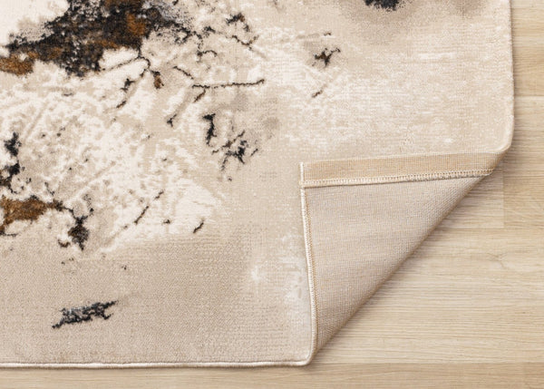 HomeRoots 5' Taupe and Brown Abstract Area Rug - Durable, Stain-Resistant Design for Modern Living Spaces 5' X 8' 660072