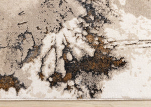 HomeRoots 5' Taupe and Brown Abstract Area Rug - Durable, Stain-Resistant Design for Modern Living Spaces 5' X 8' 660072