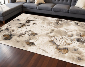 HomeRoots 8' Modern Taupe and Brown Abstract Area Rug – Durable, Soft, and Stylish for Any Living Space 8' X 11' 660073