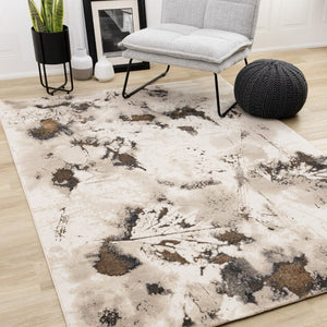 HomeRoots 8' Modern Taupe and Brown Abstract Area Rug – Durable, Soft, and Stylish for Any Living Space 8' X 11' 660073