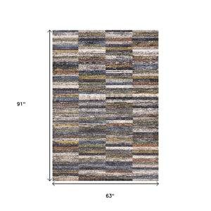HomeRoots 5' Gray Green and Ivory Abstract Area Rug - Modern Design for High-Traffic Areas and Cozy Living Spaces 5' X 8' 660074