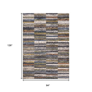 HomeRoots 8' Modern Abstract Area Rug in Gray-Green & Ivory - Durable, Easy-Care Design for Family Spaces 8' X 11' 660075
