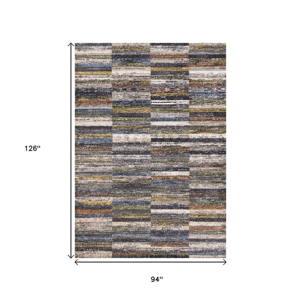 HomeRoots 8' Modern Abstract Area Rug in Gray-Green & Ivory - Durable, Easy-Care Design for Family Spaces 8' X 11' 660075