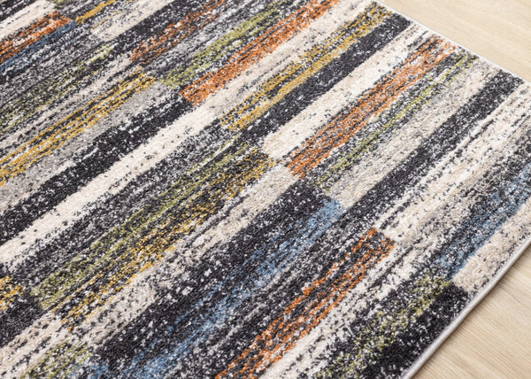 HomeRoots 8' Modern Abstract Area Rug in Gray-Green & Ivory - Durable, Easy-Care Design for Family Spaces 8' X 11' 660075