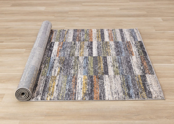 HomeRoots 8' Modern Abstract Area Rug in Gray-Green & Ivory - Durable, Easy-Care Design for Family Spaces 8' X 11' 660075