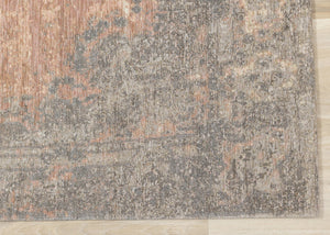 HomeRoots 5' Modern Gray and Pink Medallion Area Rug - Stylish, Durable, Stain-Resistant for Every Room 5' X 8' 660076