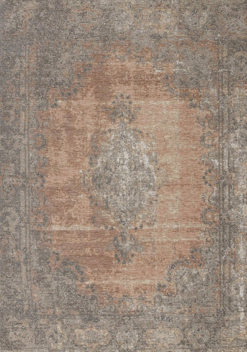 HomeRoots 8' Gray and Pink Medallion Area Rug - Stylish, Durable, and Stain-Resistant for Everyday Family Life 8' X 11' 660077