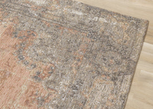HomeRoots 8' Gray and Pink Medallion Area Rug - Stylish, Durable, and Stain-Resistant for Everyday Family Life 8' X 11' 660077