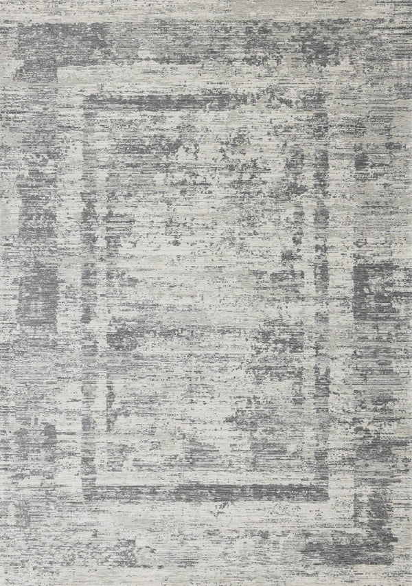 HomeRoots 5' Modern Geometric Area Rug in Gray and Charcoal – Stylish, Durable, and Stain-Resistant Design for Homes 5' X 8' 660078